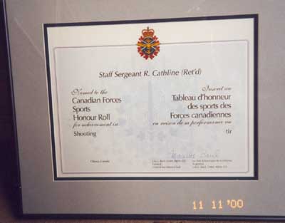 Honour Roll Award of the Greatest Moments in Canadian Forces Sports October 28th, 2000, Congress Center, Ottawa