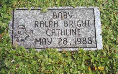 Monument of twin son of Lloyd and Judy Cathline at St. Paul's Cemetary